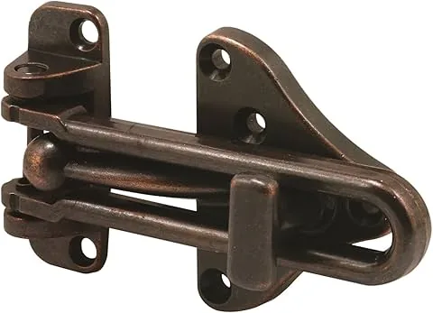 Defender Security U 11317 barre pivotante de protection de porte avec verrou auxiliaire haute sécurité, finition bronze Classic, lot de 1