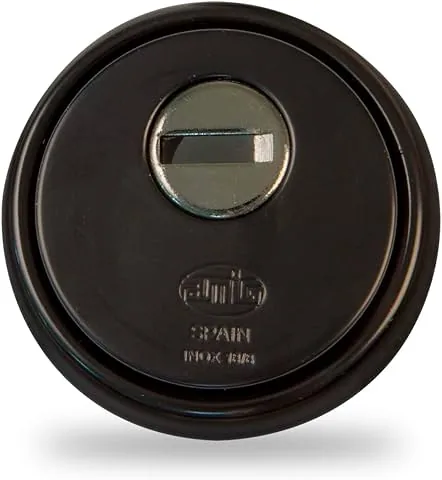 Amig, écusson de sécurité Mod.31, acier, corps renforcé en acier fritté, anti-perçage, couleur noir mat, pour portes d'au moins 40 mm d'épaisseur, entrée de serrure de 65 mm de diamètre