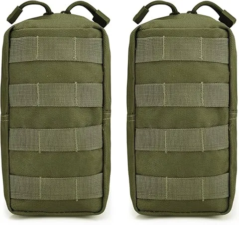 G4Free lot de 2 sacs tactiques Molle pour gadgets utilitaires, pochette EDC compacte, petit sac banane, sac de poitrine, sacoche pour le camping en plein air, la randonnée et le trekking
