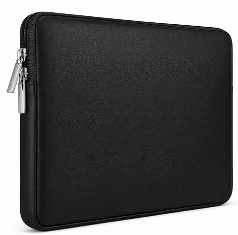 RAINYEAR housse protectrice 11 pouces pour ordinateur portable en cuir synthétique imperméable, étui souple compatible avec 11,6 MacBook Chromebook Surface tablette DELL HP ASUS Laptop portables, Noir