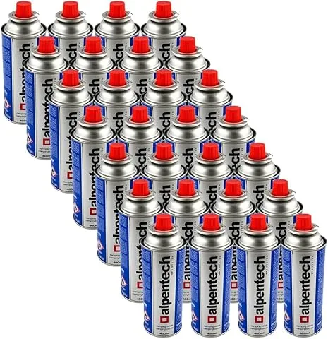 Alpentech – Pack de 28 cartouches de gaz butane 250 g, bouteille de gaz UN2037 pour réchauds et désherbeurs thermiques