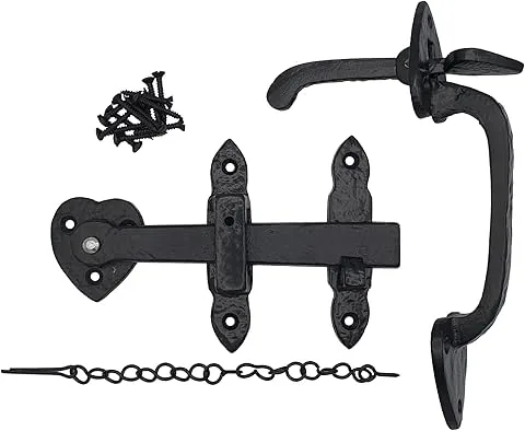 keypak Suffolk - Loquet (poucier) avec pêne de blocage double face, couleur noir ancien, 11,5 x 20 x 4,5 cm