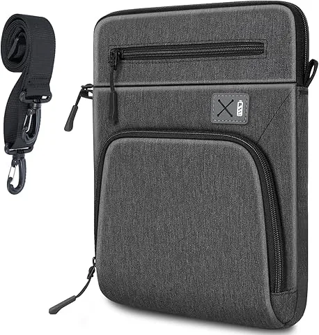 SIMTOP housse pour tablette de 11 pouces iPad Air (3e, 4e et 5e Gen), résistante à l'eau, sacoche de travail multipoches pour homme, sacoche à bandoulière en polyester pour homme, Gris foncé