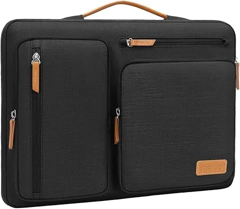 MOSISO housse de tablette compatible avec 11 pouces iPad Pro M4 & iPad Air M2 2024, iPad Pro 11 M2 M1, iPad 10.9, iPad 10.2, iPad Air 5/4 10.9, ouverture latérale, étui avec 4 poches à fermeture éclair, Noir