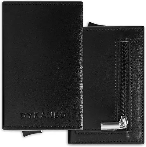 Porte-cartes homme minimaliste avec système POP-UP et protection RFID, portefeuille porte-cartes homme slim avec porte-monnaie et fermeture magnétique – portefeuille moderne pour usage quotidien et idée cadeau, pratique et compact