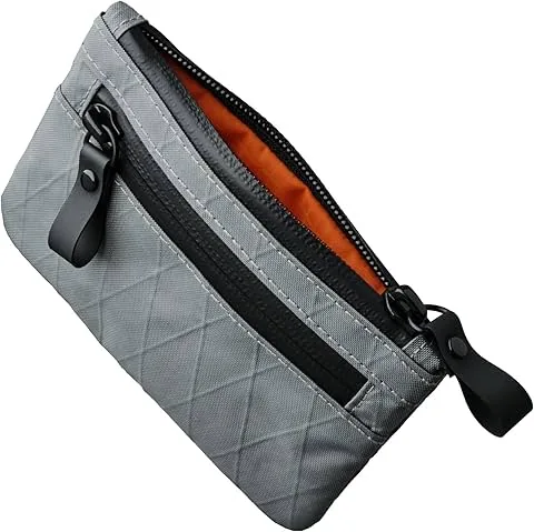 Zip Pouch, Petit porte-monnaie homme à fermeture éclair, portefeuille homme avec blocage RFID, pochette organiseur de poche, porte-monnaie minimaliste pour cartes, résistant à l'eau X-Pac