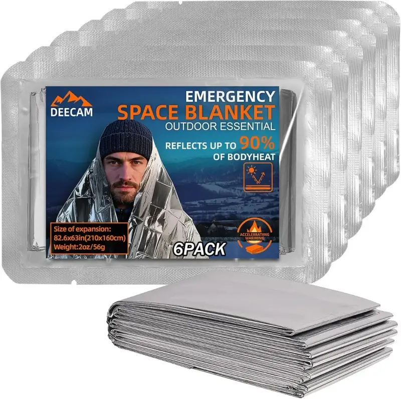 Deecam Couvertures de Survie Thermiques 6 Pièces
