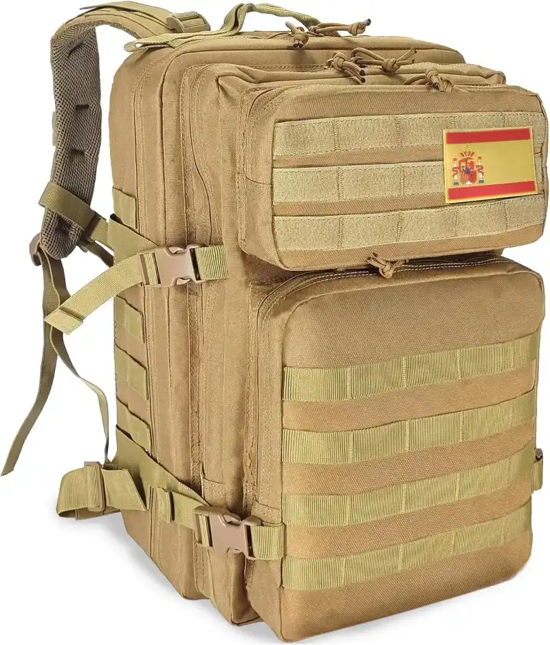 Mochila Militar 45L Pack 3 en 1 con Funda Impermeable